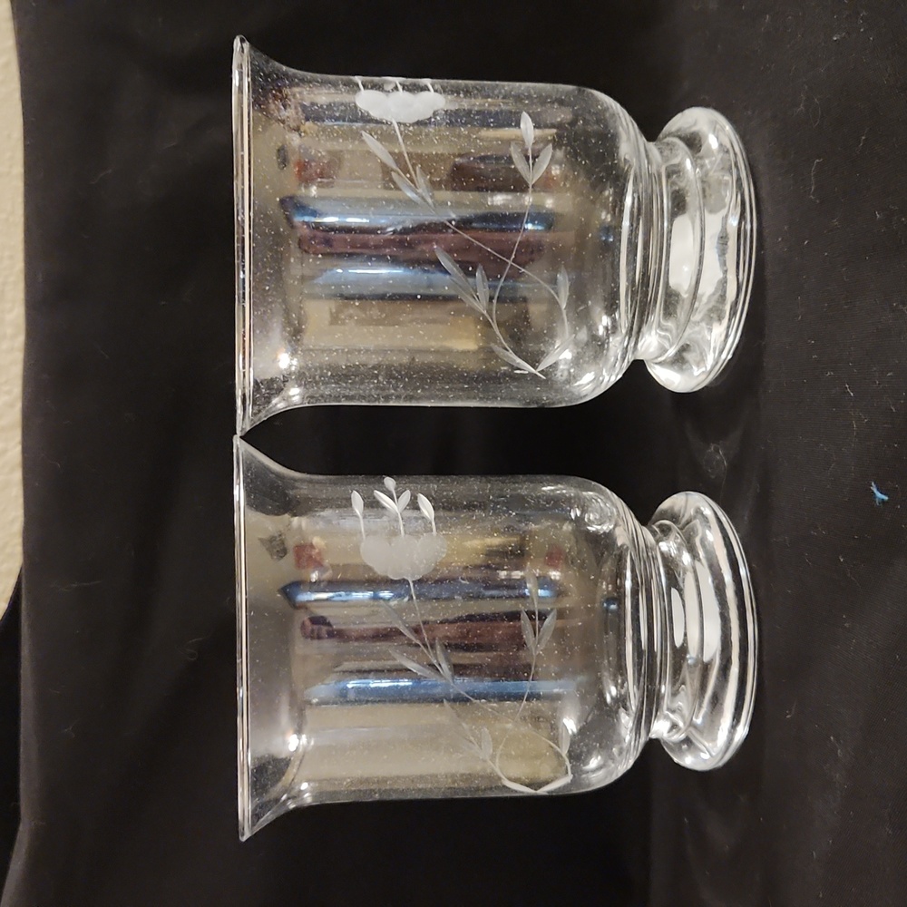 2 Crystal votive holders